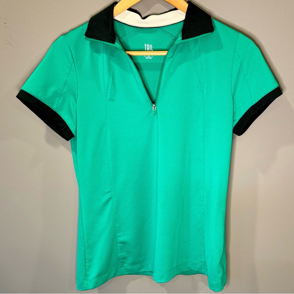 TAIL White Label‎ Golf Polo, Green and Black, Women’s Size S, EUC